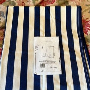 VILLA FIRENZE COLLECCIONE size 72" x 72" Shower Curtain Stripe Blue & Natural